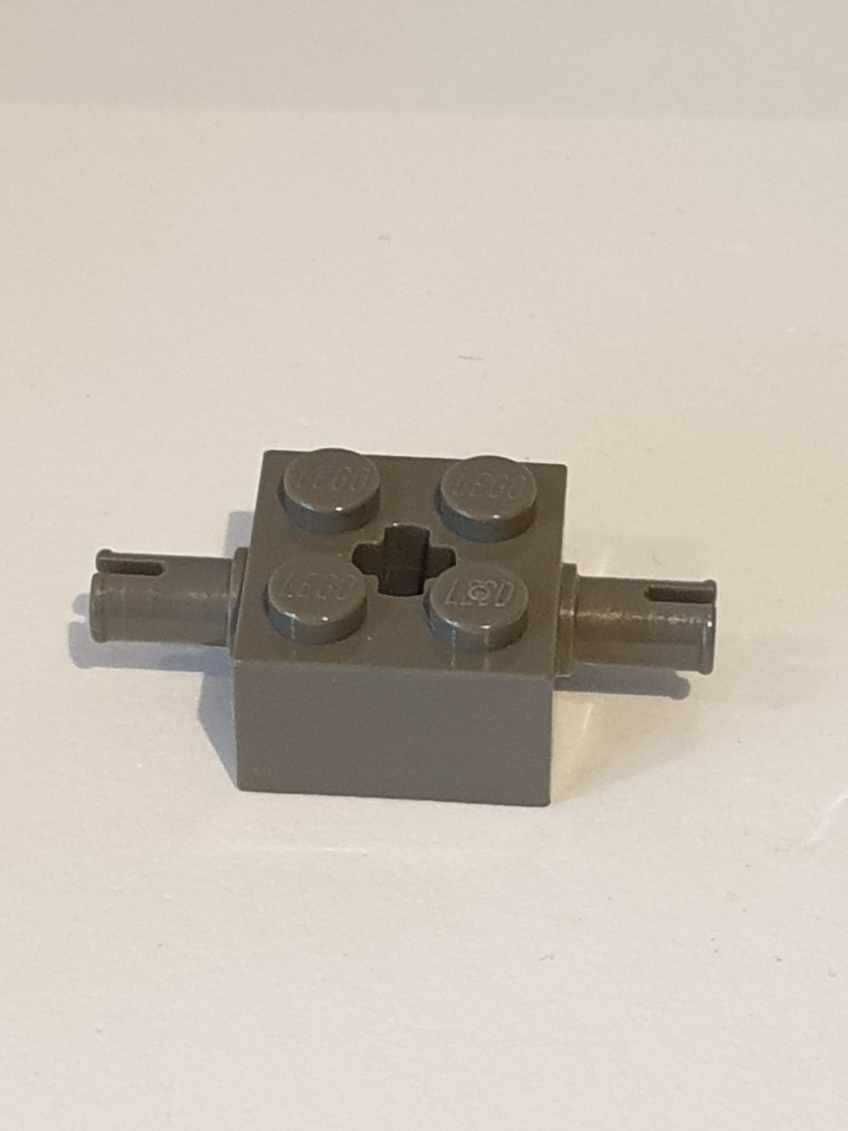 2x2 Achsstein mit 2 Pins altdunkelgrau dark gray