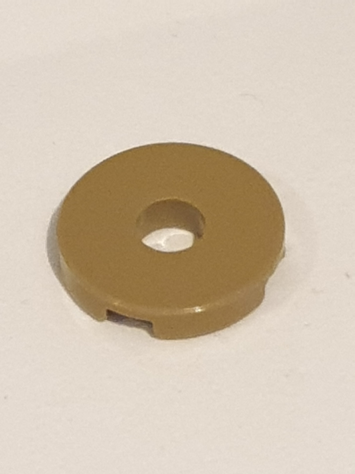 2x2 Fliese rund mit Loch dunkelbeige