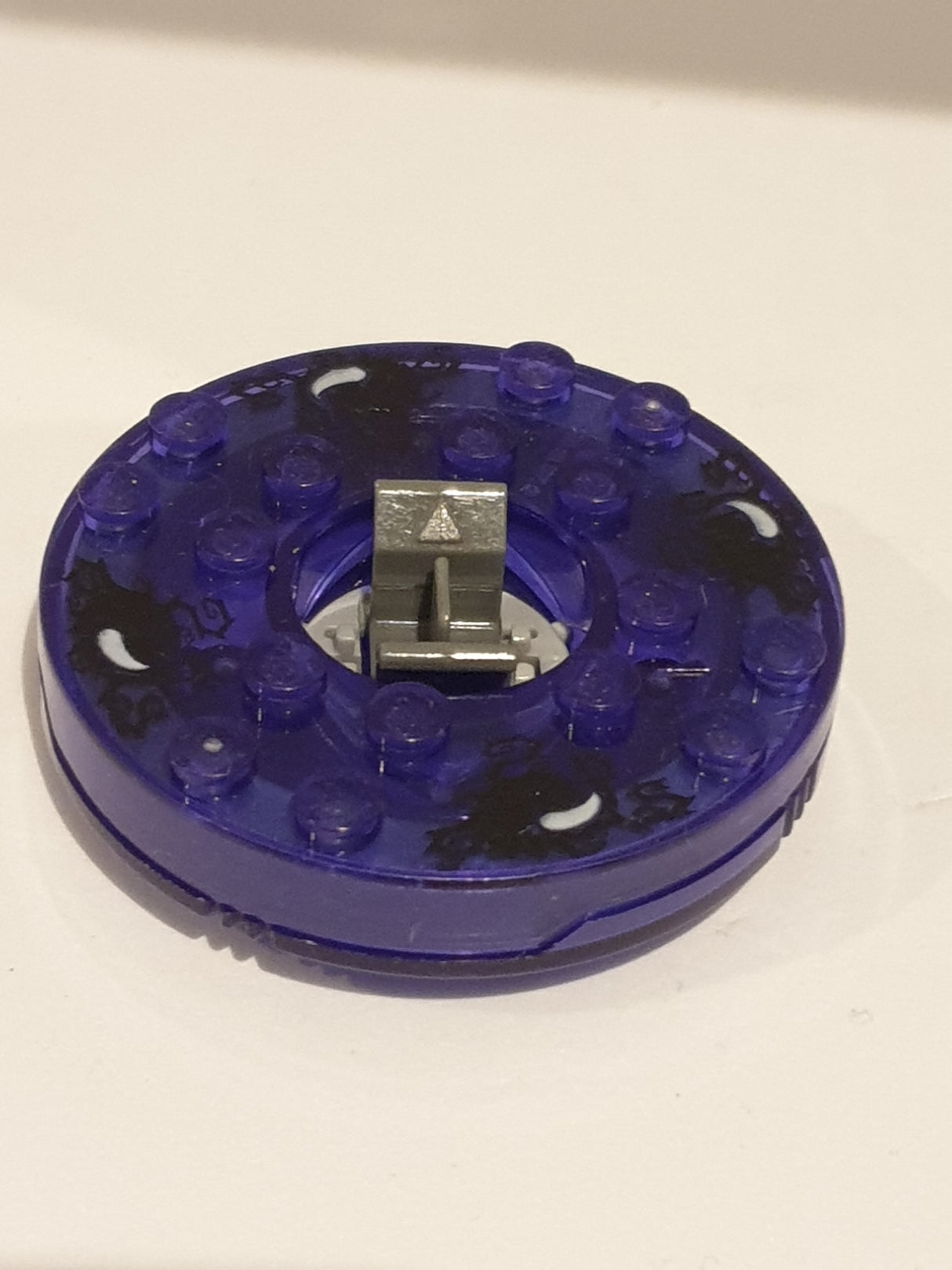 6x6 Ninjago Spinner drehbarer Rundstein bedruckt transparent lila
