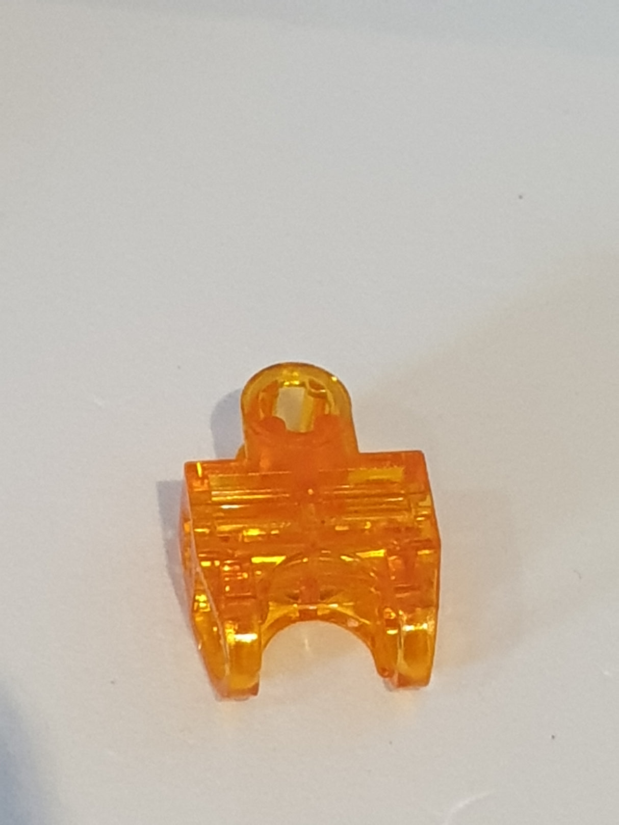 2x3 Technik Kugelgelenk mit Verbinder Open Sides, Angled Forks with Closed Axle Holes transparent orange