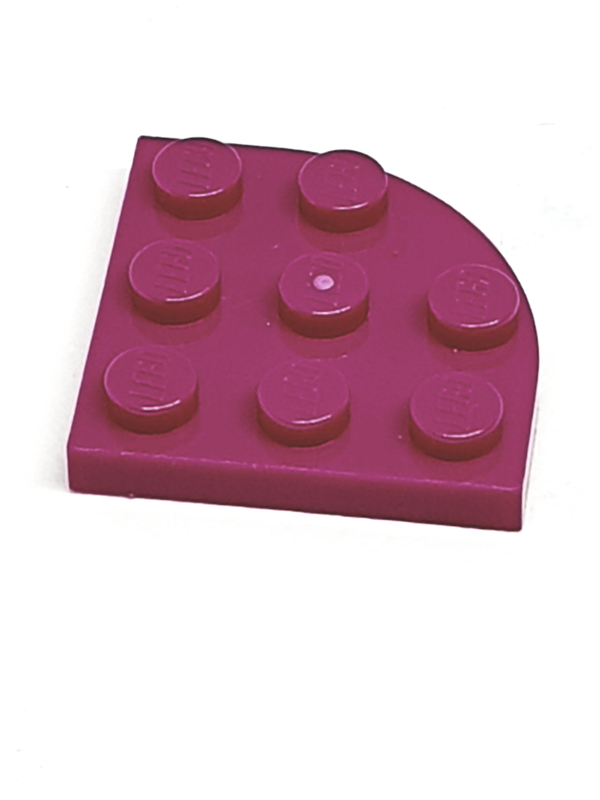 3x3 Kreis 1/4 Eckplatte / Rundplatte magenta