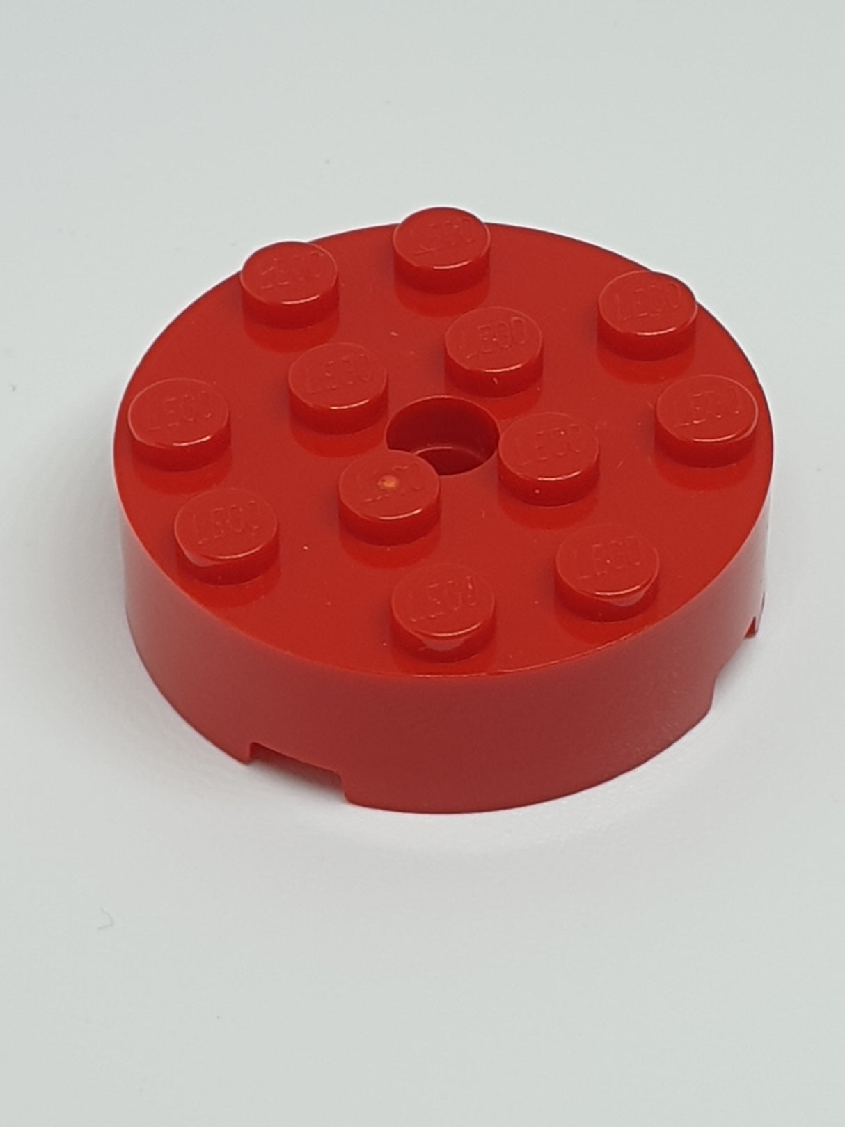 4x4x1 Rundstein mit Loch rot