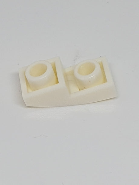 1x2 Halbbogenstein invertiert mit Noppen weiß white