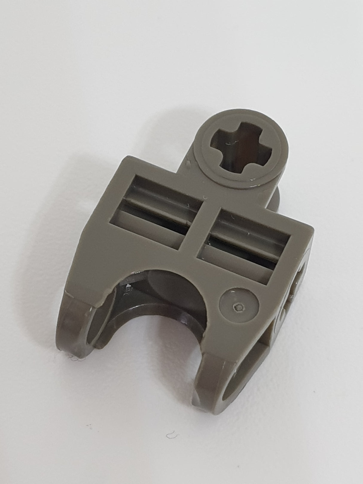 2x3 Technik Kugelgelenk mit Verbinder Open Sides, Angled Forks with Closed Axle Holes altdunkelgrau dark gray