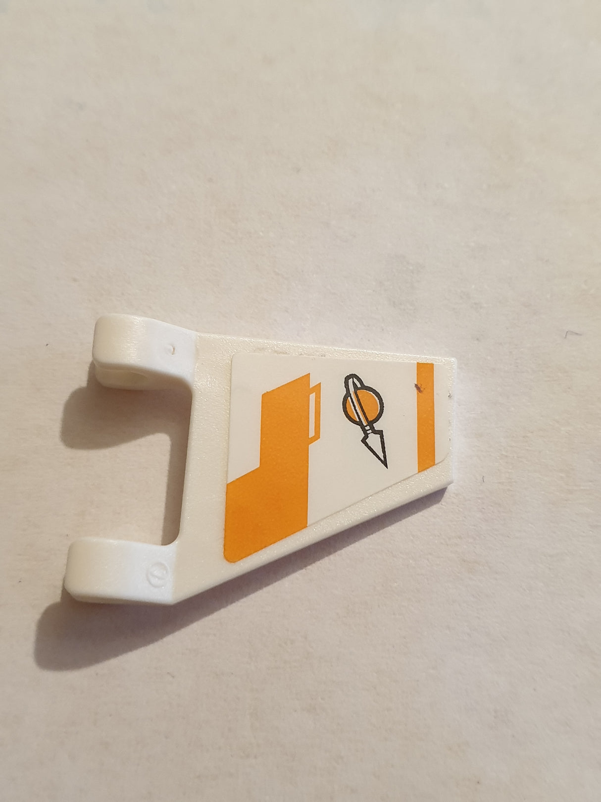 2x2 Fahne Flagge Banner Trapez mit 2 Clips beklebt with Orange Lines and Modified Classic Space Logo Pattern Model Right Side (Sticker) - Set 7645