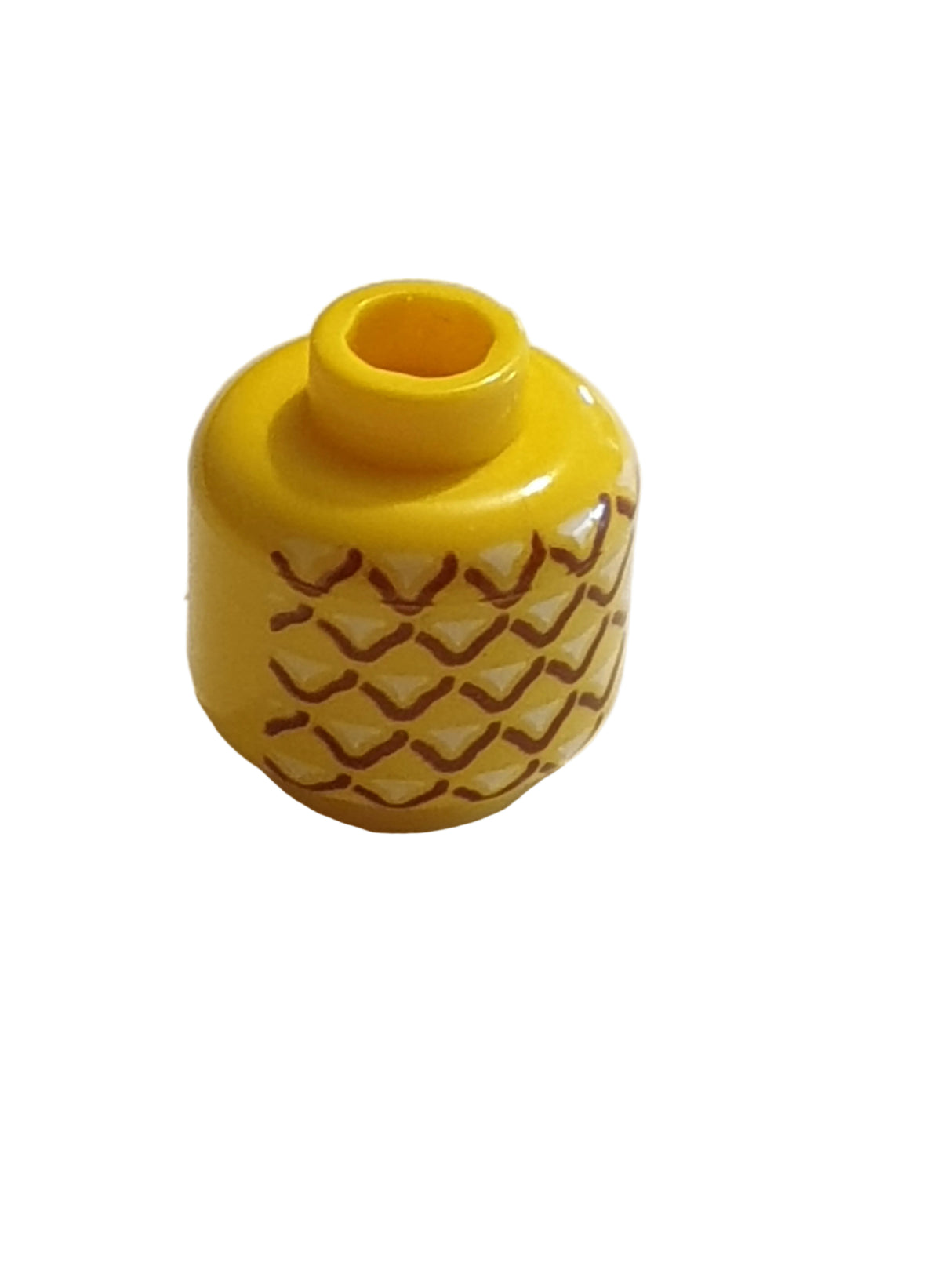 Ananas Minifiguren Kopf mit Ananasmuster gelb