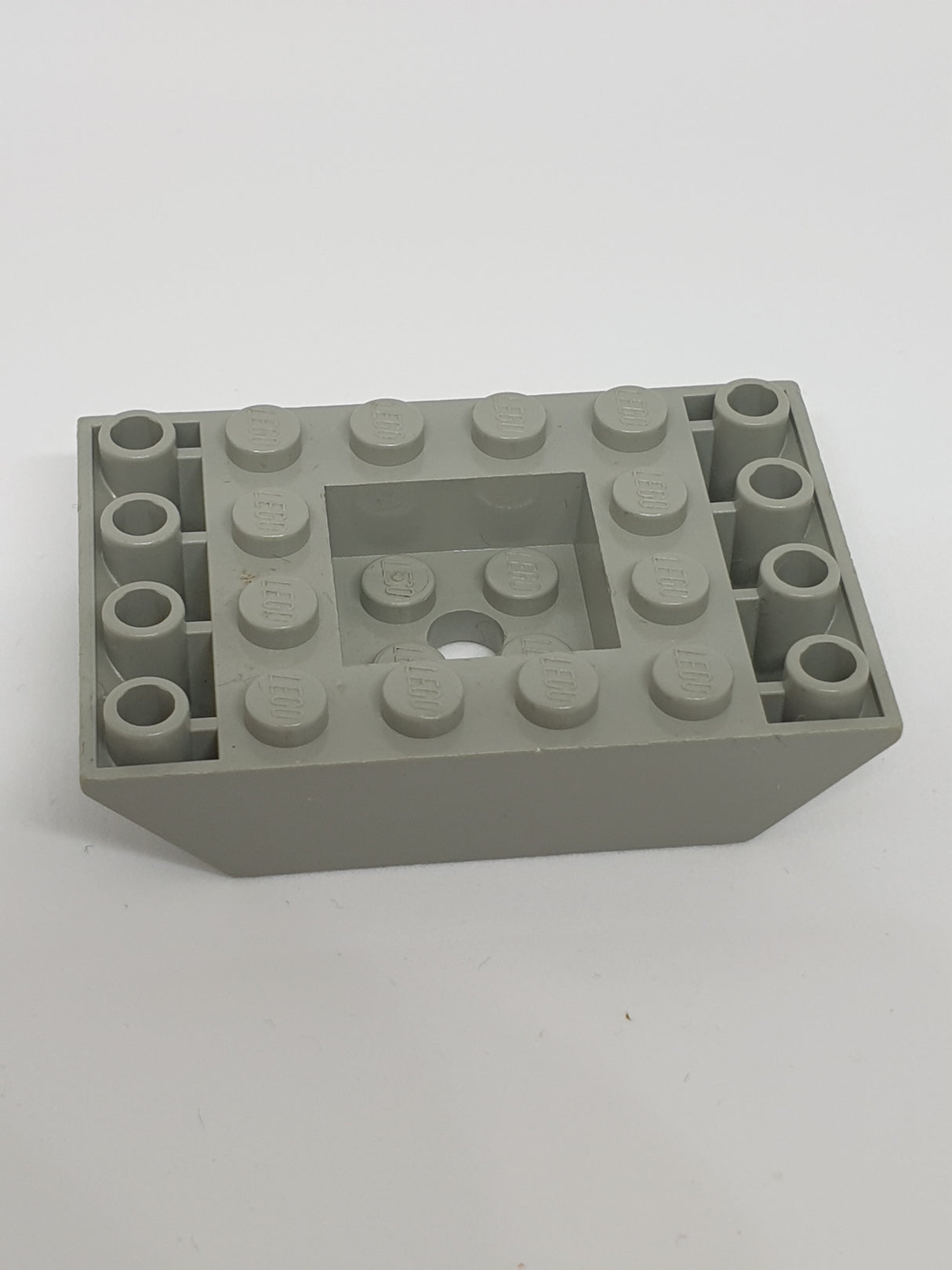 4x6 Schrägstein invert doppelt mit Loch althellgrau light gray