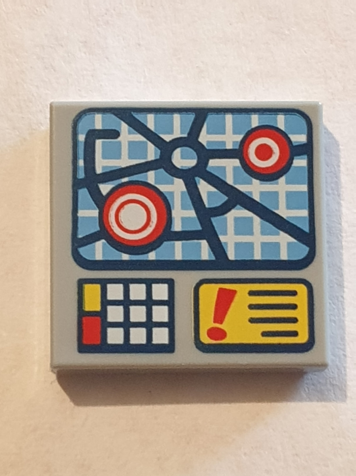 2x2 Fliese bedruckt with Map Street Level and Red Exclamation Mark Pattern (10720)