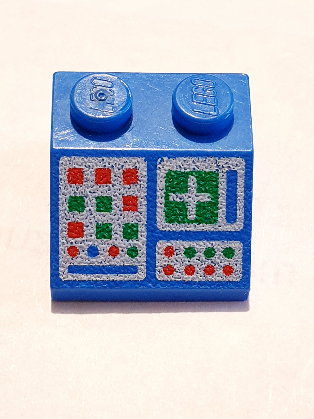 2x2 Dachstein 45° bedruckt with Computer Panel Pattern blau