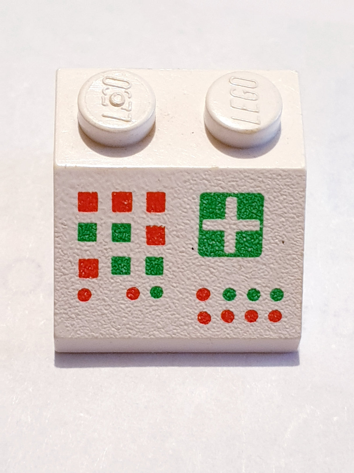 2x2 Dachstein 45° bedruckt with Computer Panel Pattern weiß white