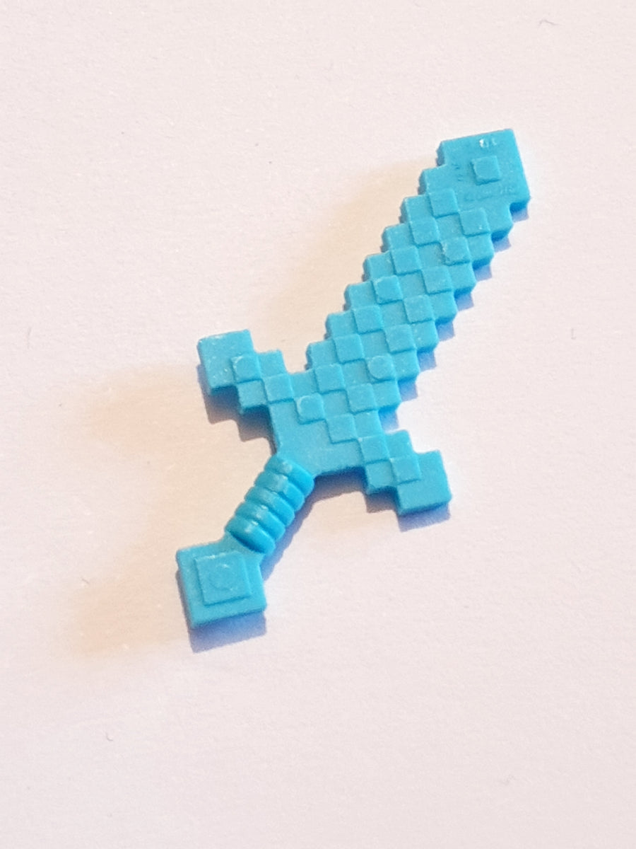 Minifig, Minecraft Waffe Schwert gepixelt azur medium azure Steinebutzi