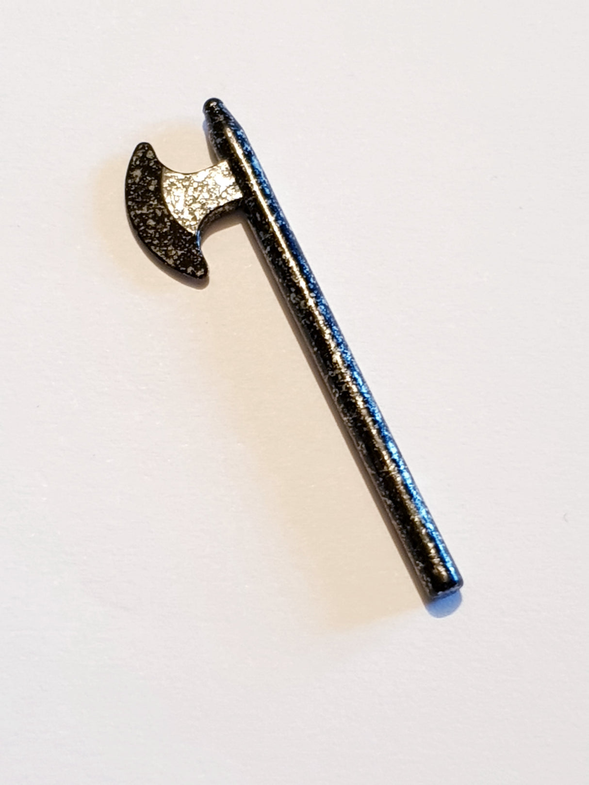 Minifig, Waffe Hellebarde Kapfaxt Beil, gesprenkelt schwarz-silber