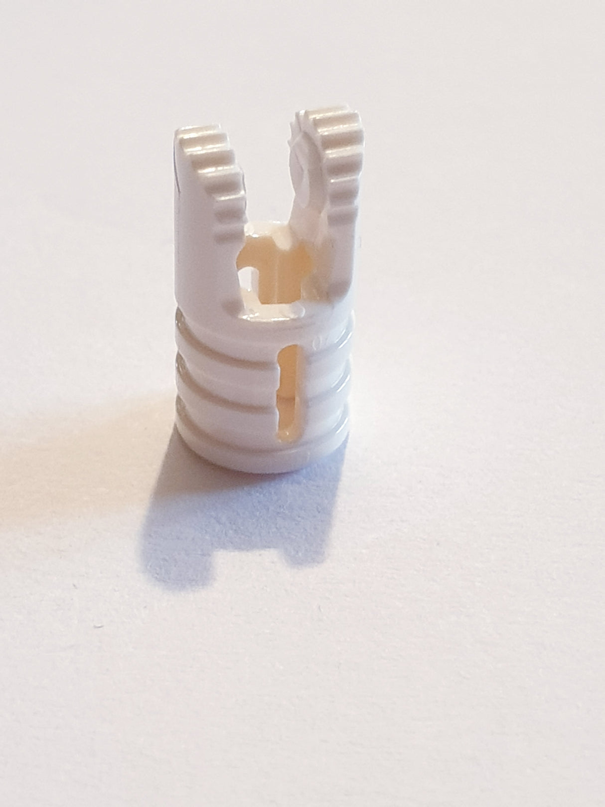 1x2 Scharnierzylinder mit 2 Fingern Achsloch weiß white