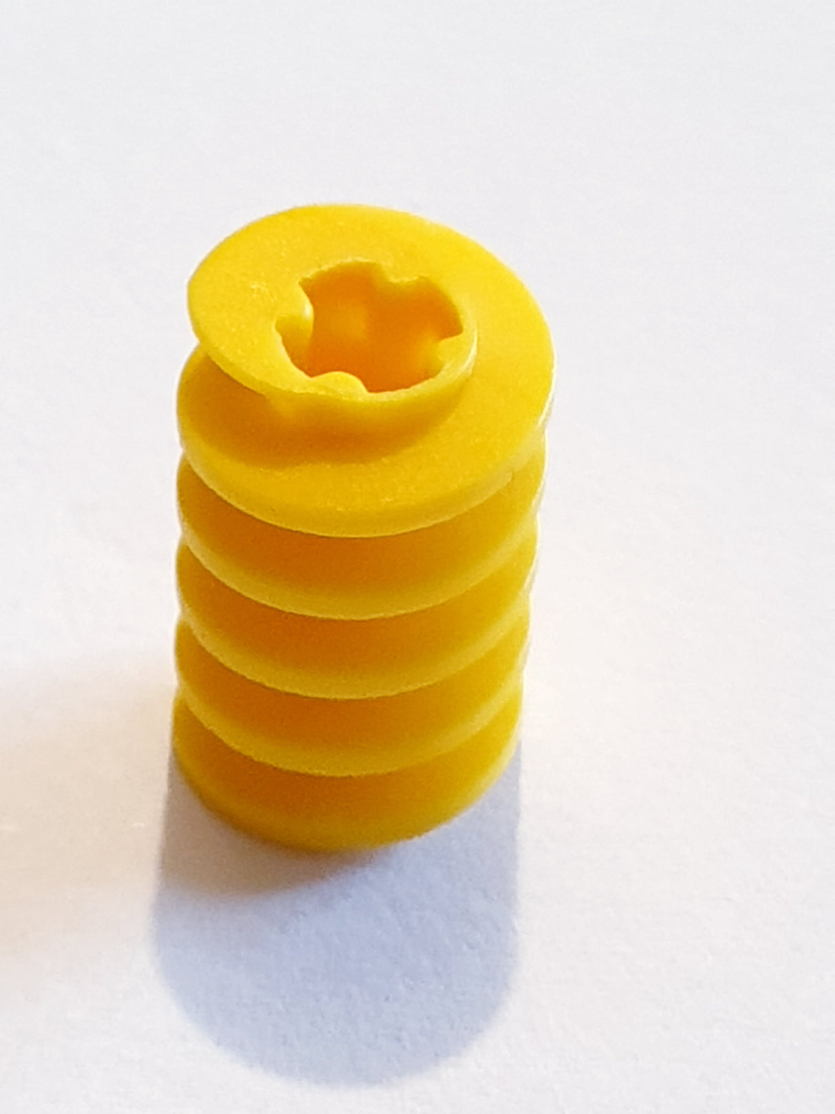 Zahnrad/Gewinde Schnecke mit Kreuzloch gelb