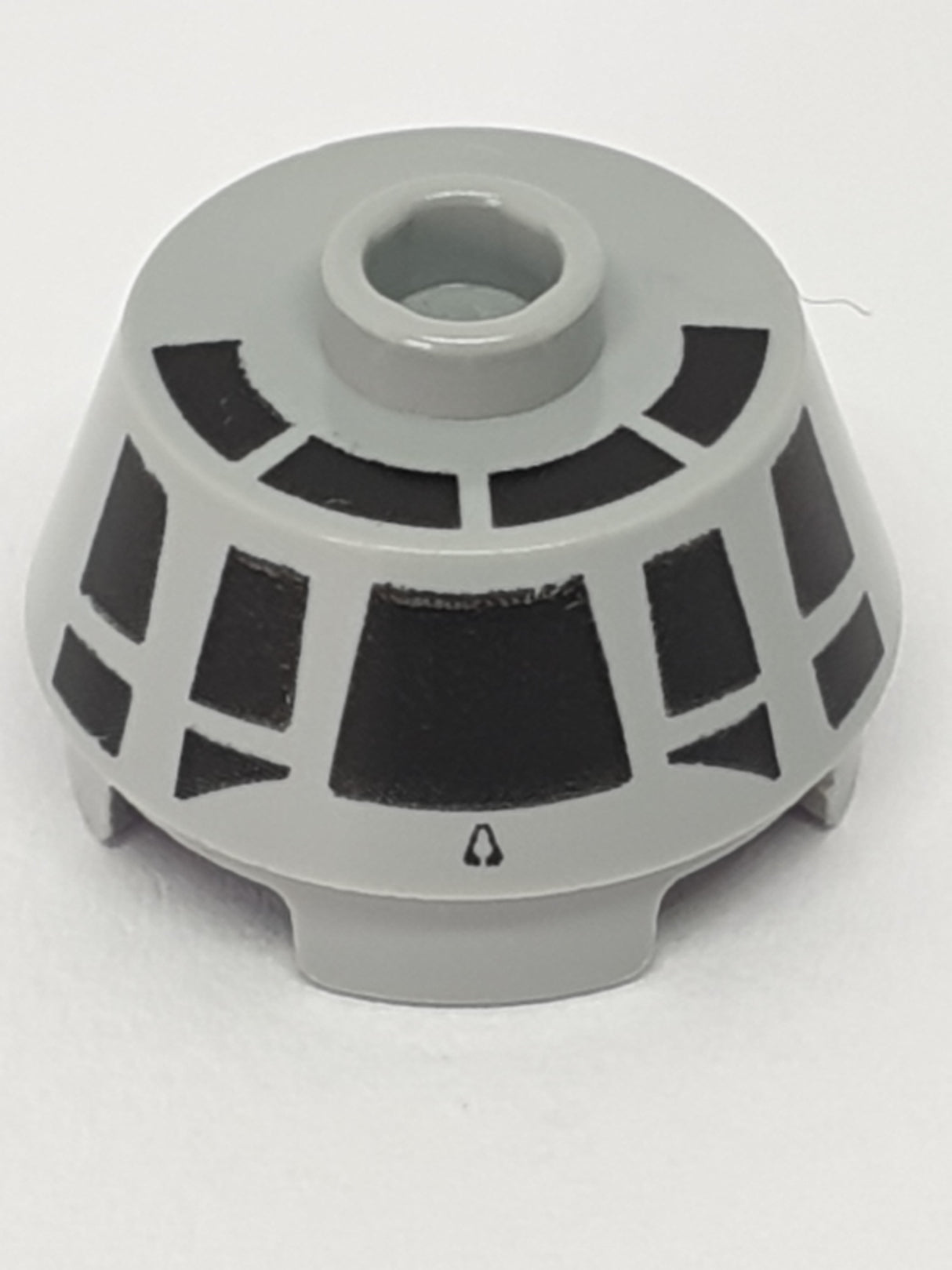 2x2 Rundstein gekürzt abgeflacht bedruckt with Black Millennium Falcon Cockpit Pattern neuhellgrau