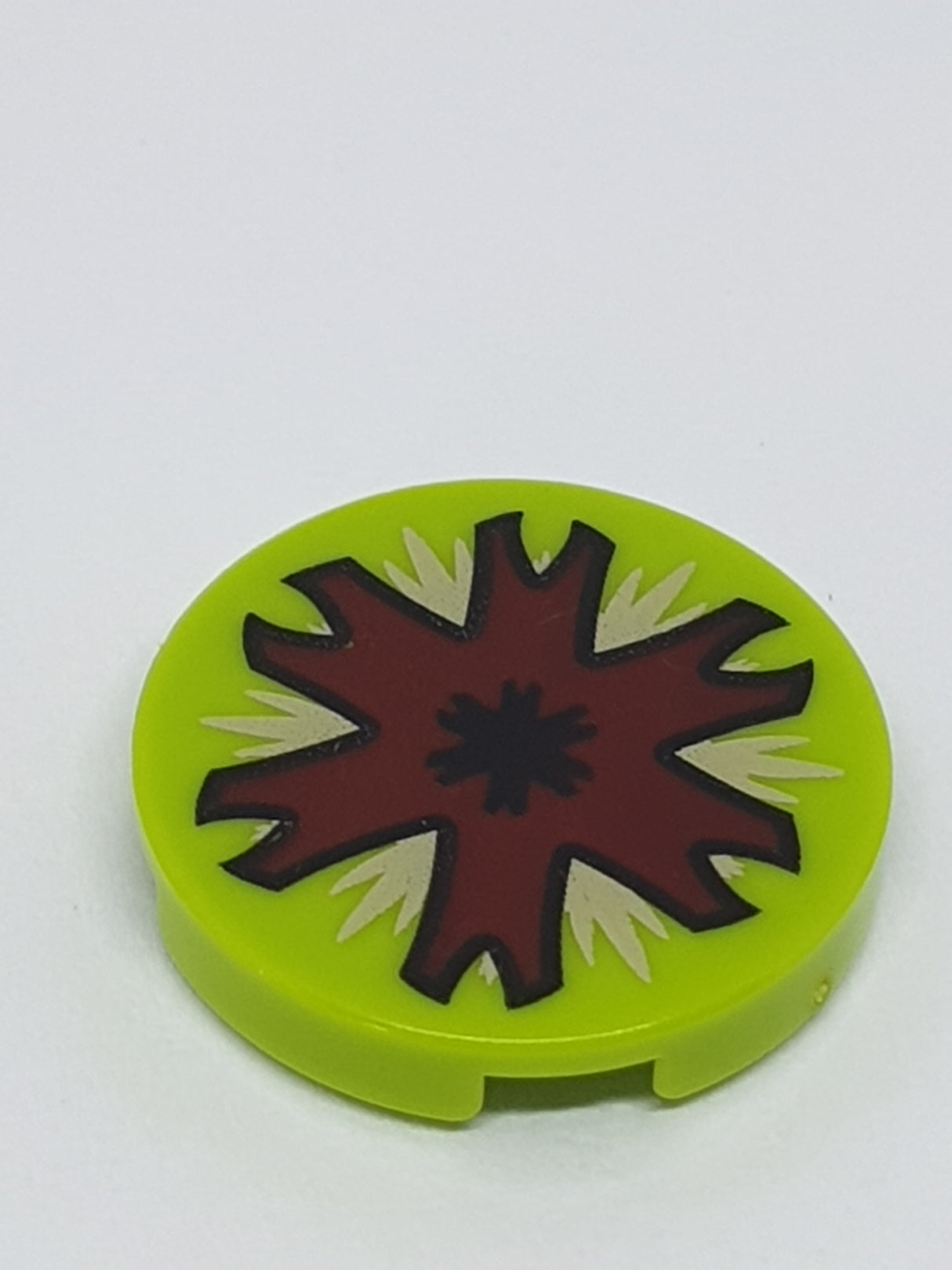 2x2 Fliese rund (x Boden) bedruckt with Open Insect Mouth Pattern lindgrün