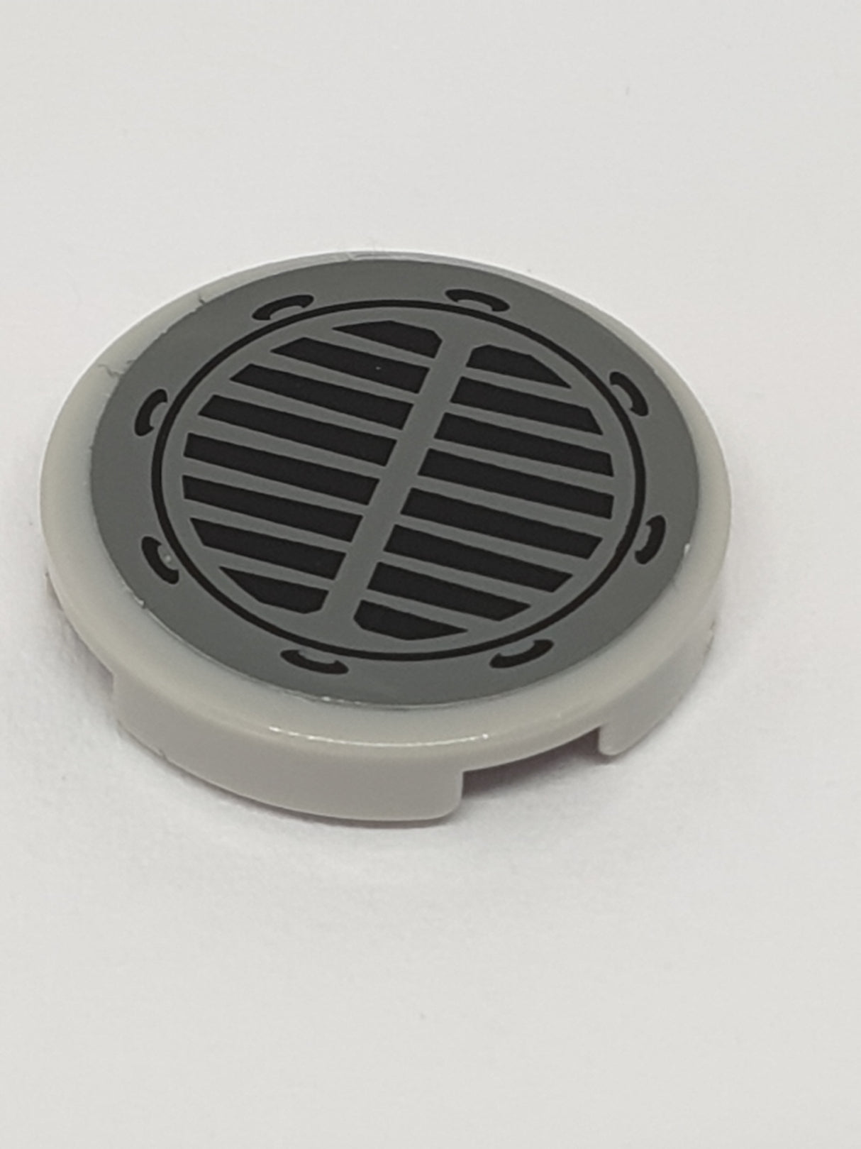 2x2 Fliese rund (x Boden) beklebt with Grille and 8 Notches Pattern (Sticker) - Set 9446 neuhellgrau