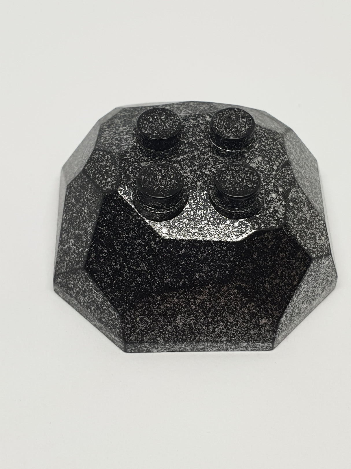 4x4x1 Felsen Stein Oberteil gesprenkelt schwarz silber