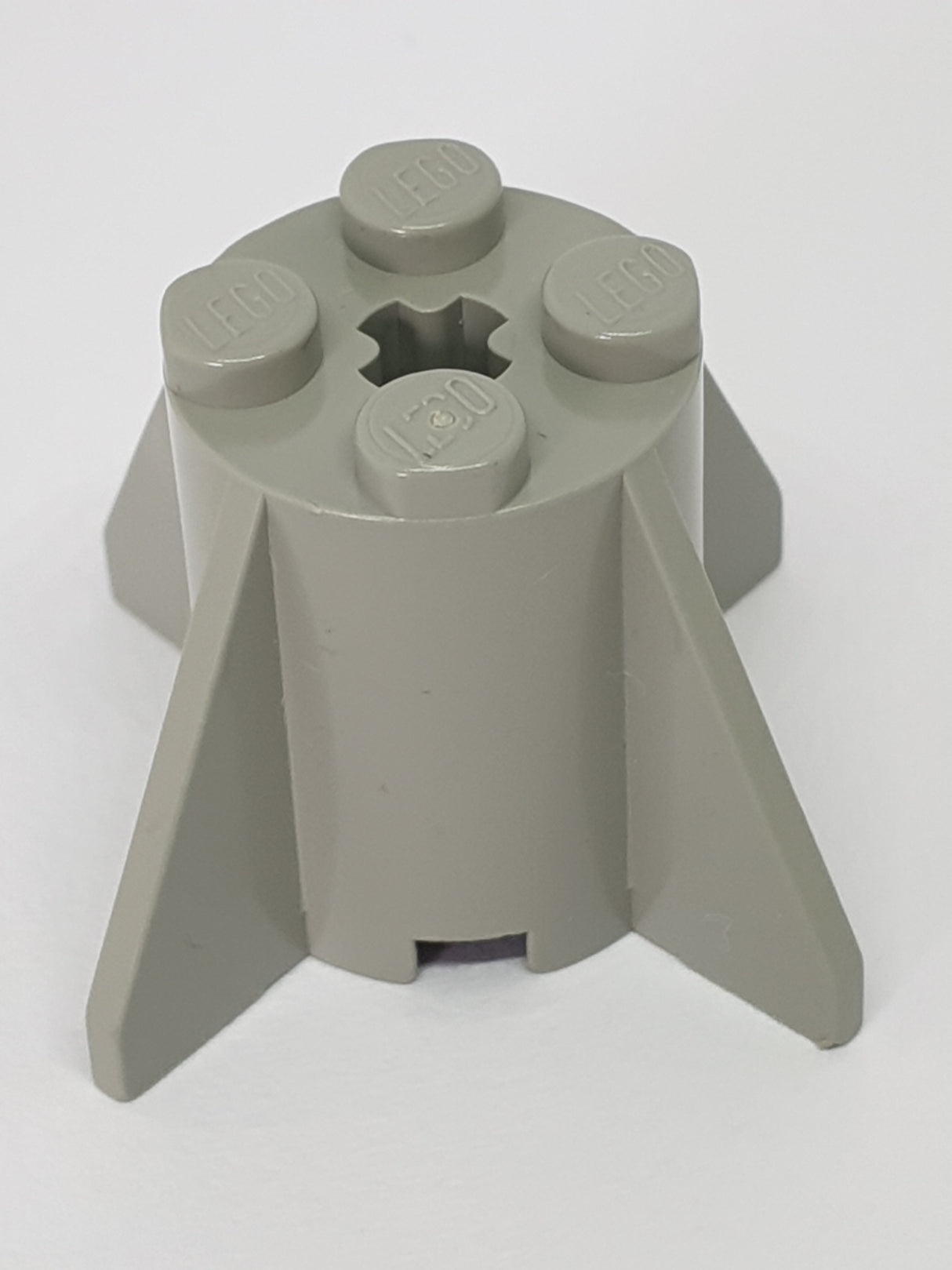 2x2x2 Rundstein/rakete mit Flügeln Kegelstein althellgrau light gray