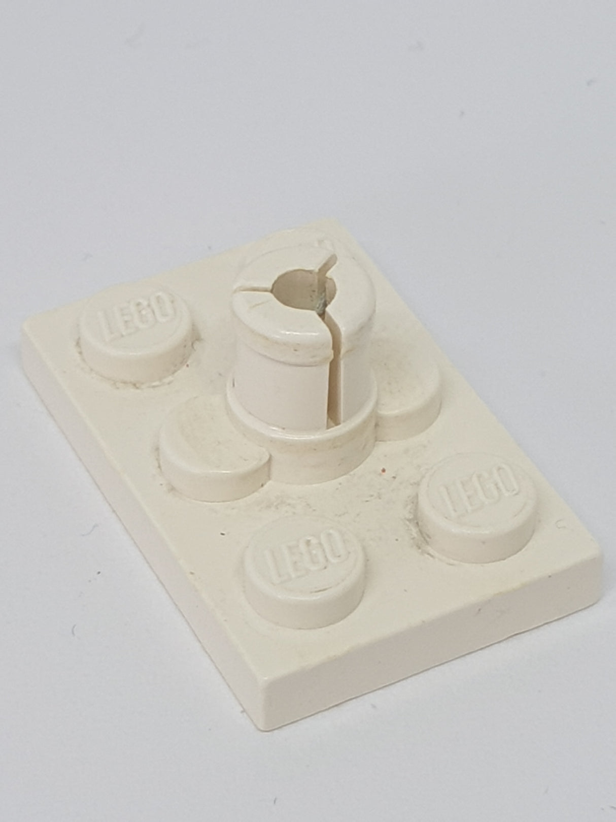 2x3 modifizierte Platte mit Pin oben Helikopter Rotor Halter weiß white
