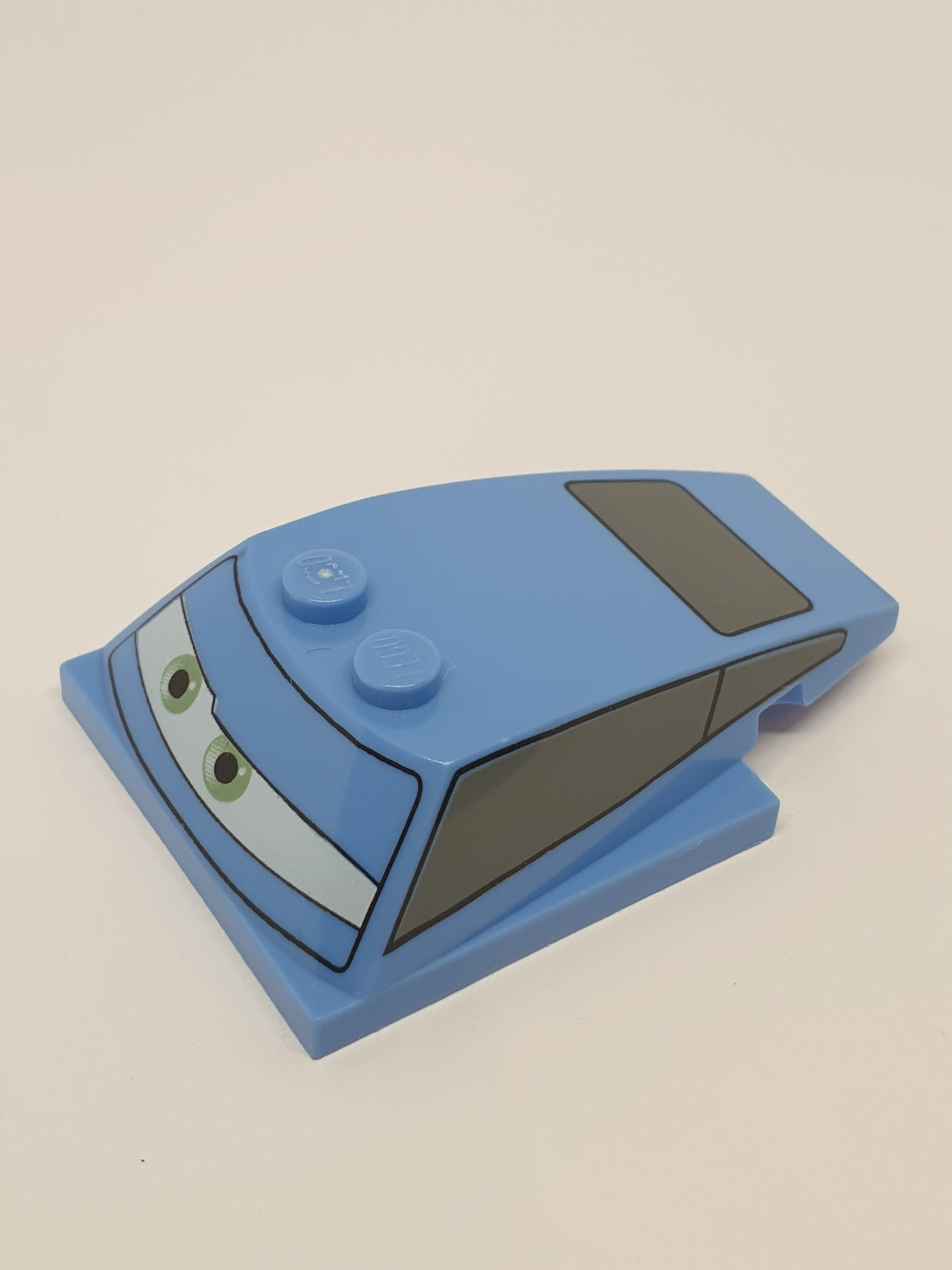 6x4x1 1/3 Windschutzscheibe Keil mit 4x4 Unterseite bedruckt mit Green Eyes Windows Pattern (Finn McMissile) mittelblau