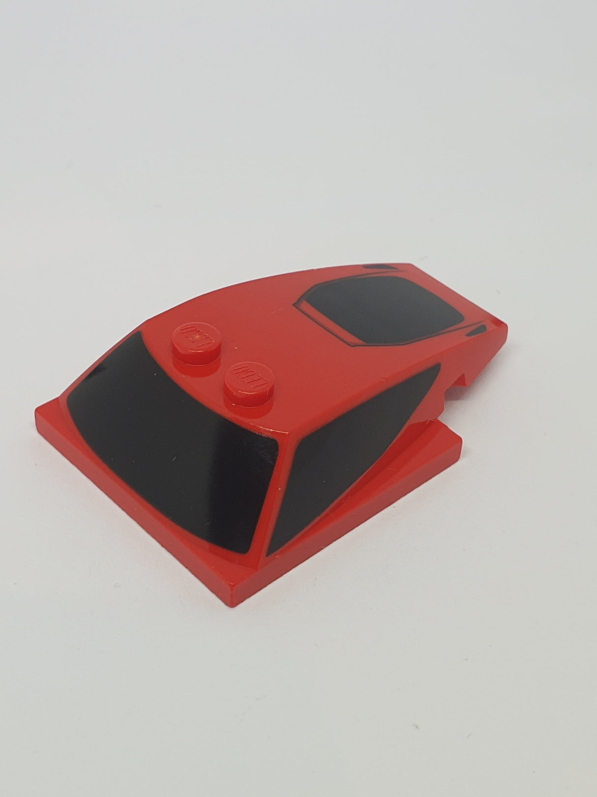 6x4x1 1/3 Windschutzscheibe Keil mit 4x4 Unterseite bedruckt mit schwarzen Fenstern rot