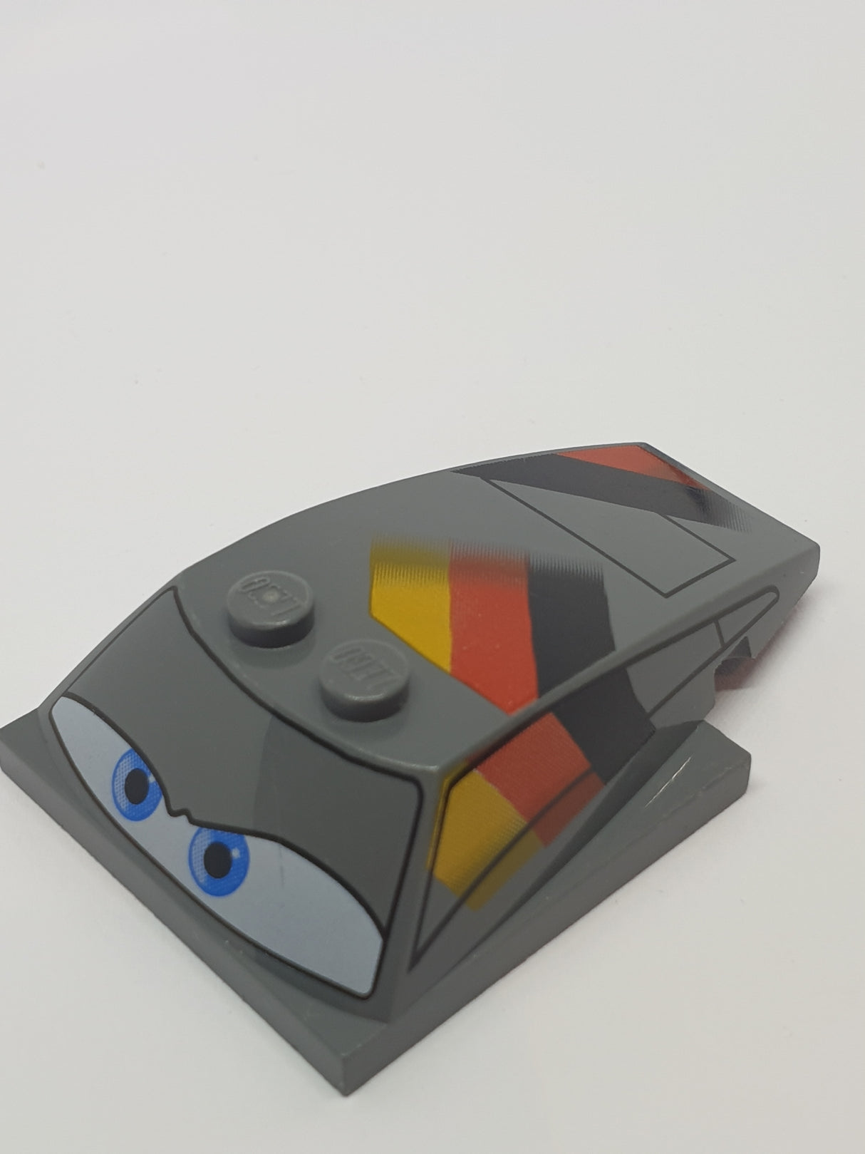 6x4x1 1/3 Windschutzscheibe Keil mit 4x4 Unterseite bedruckt mit Blue Eyes, Windows and Black, Red and Yellow Pattern, neudunkelgrau