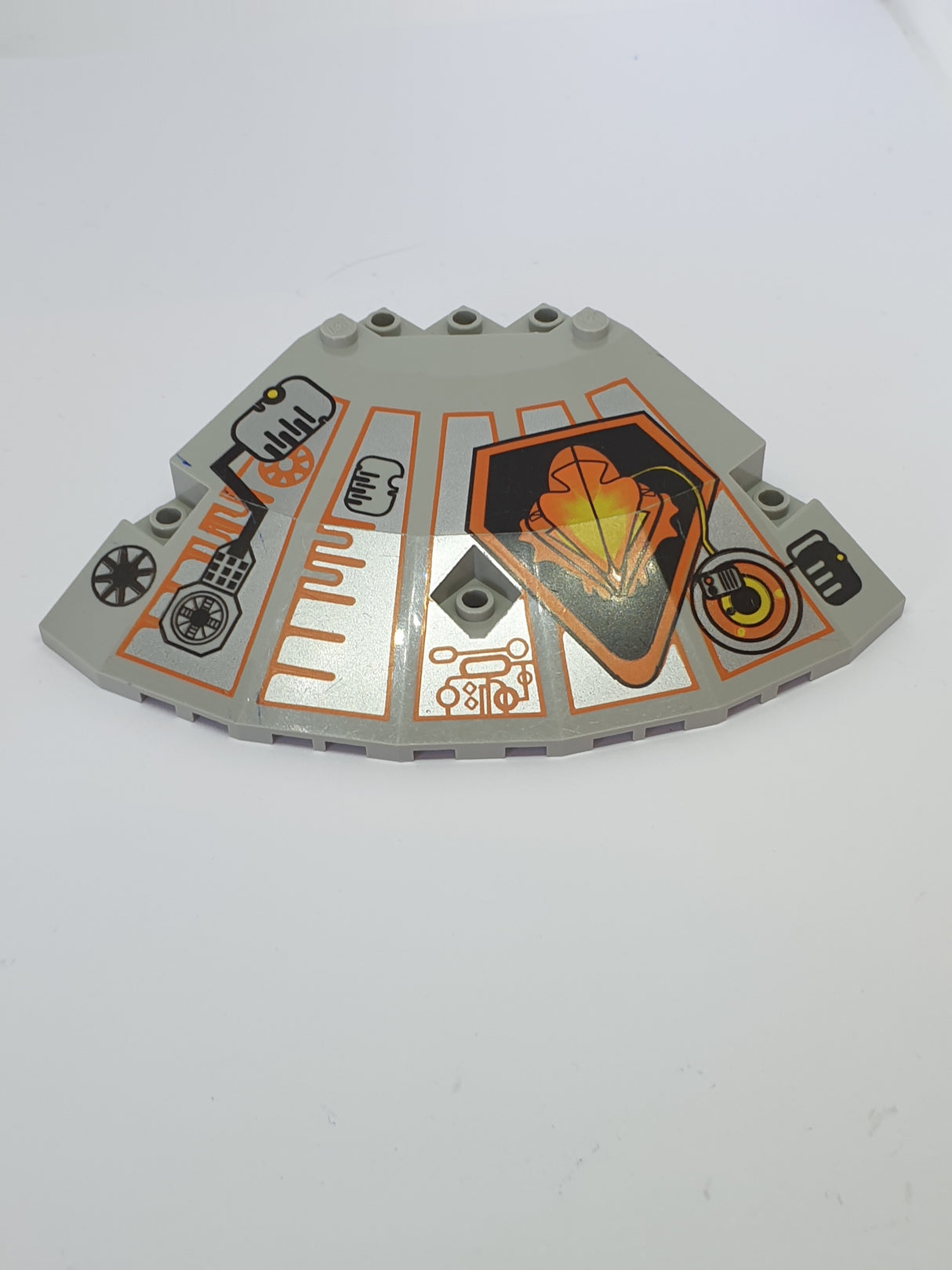 10x10x2 1/3 UFO Paneel bedruckt rechts, mit UFO Pattern right althellgrau light gray
