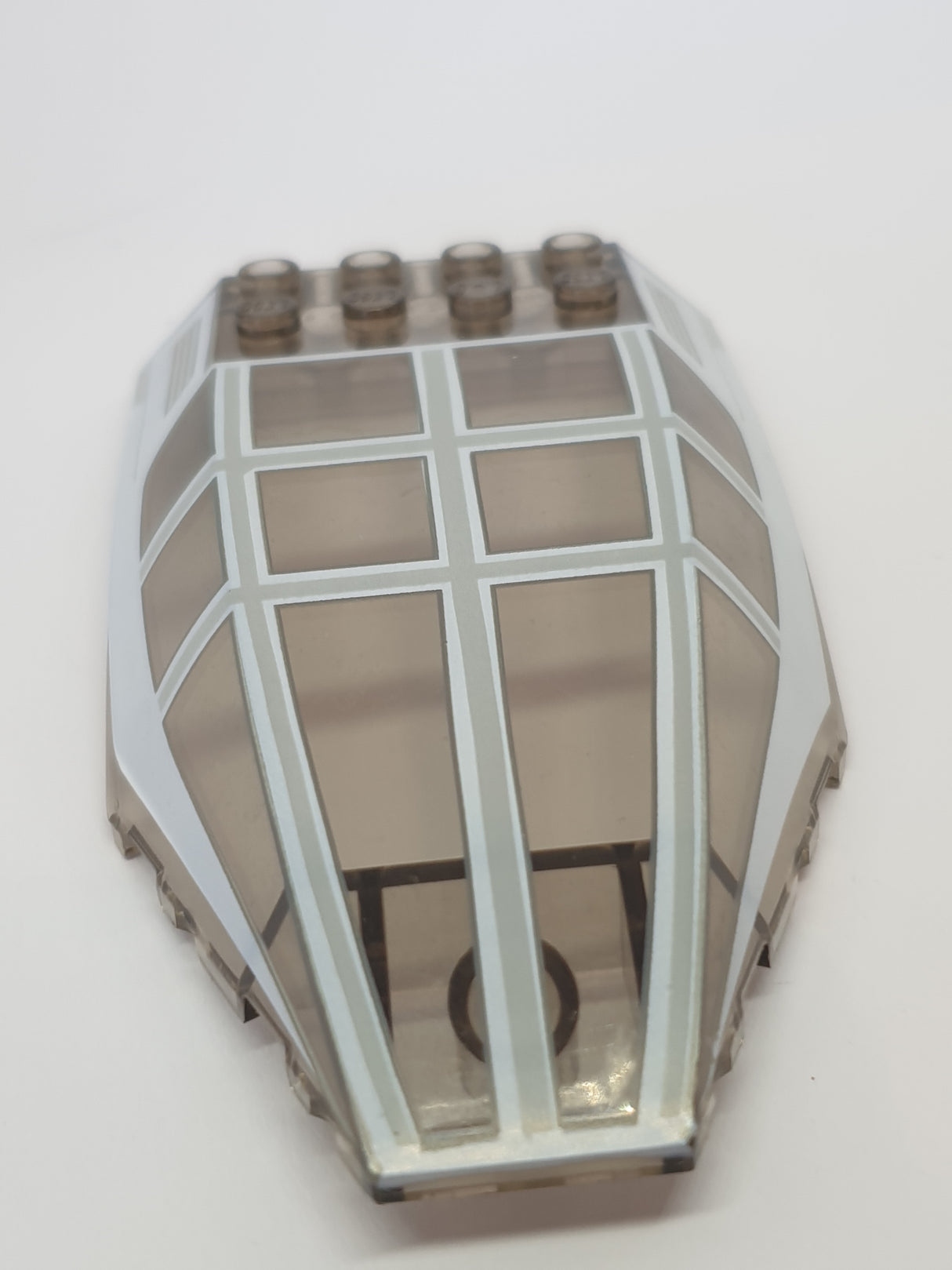 10x6x2 Windschutzscheibe bedurckt mit Rahmen, gebogen transparent schwarz
