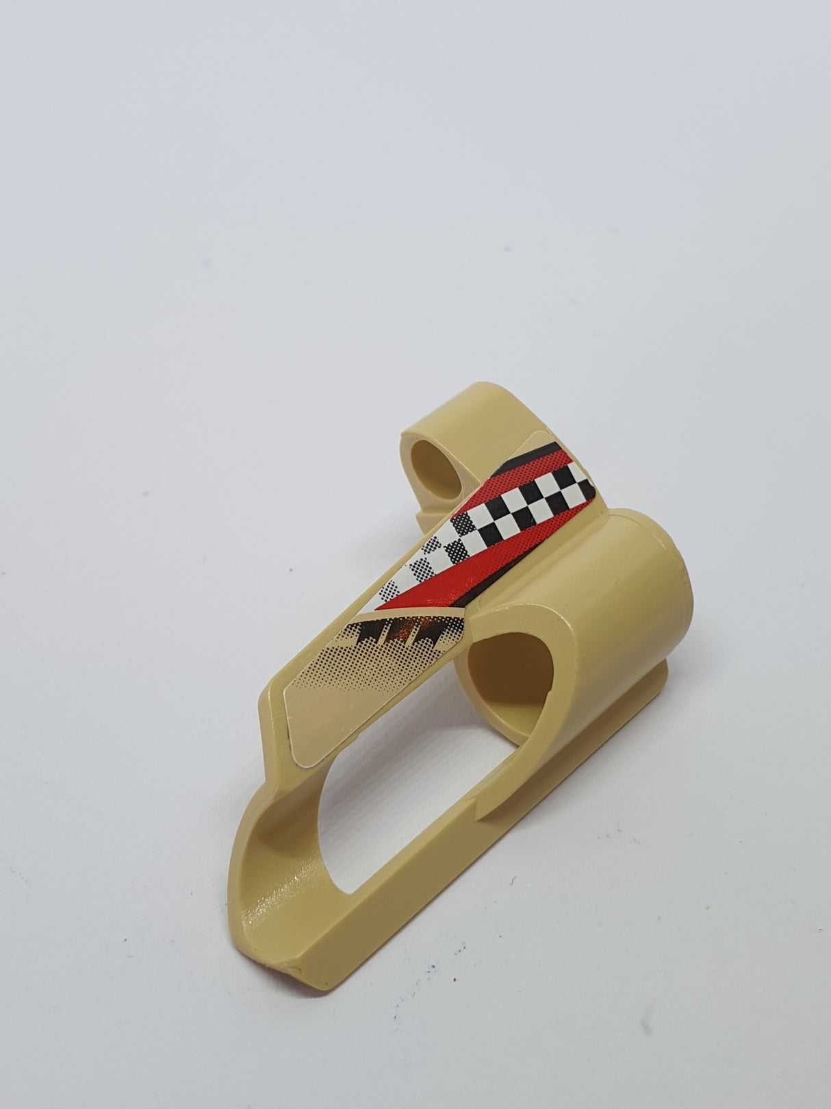 Technik Platte Verkleidung #5 klein kurz, Seite A, beklebt mit Checkered Flag Pattern (Sticker) - Set 8371 beige tan