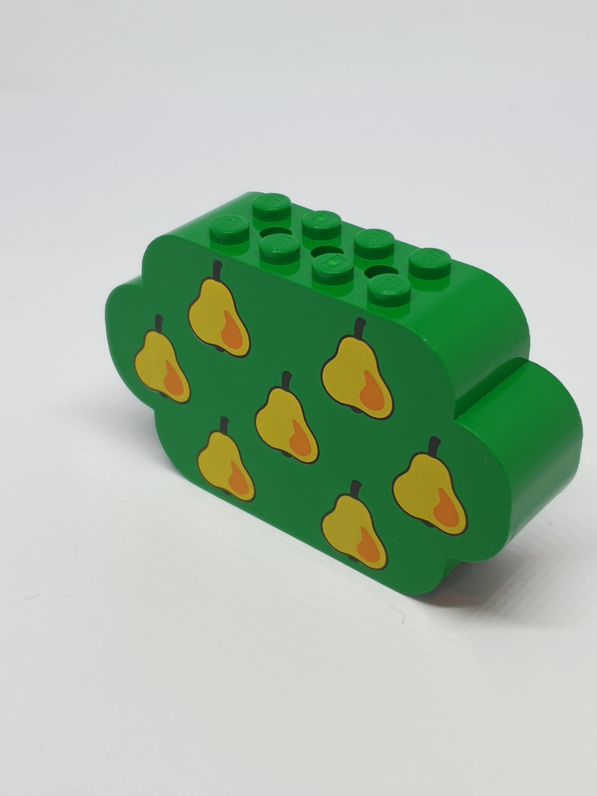 8x4x2 Stein bedruckt mit 8 Noppen und Äpfeln grün