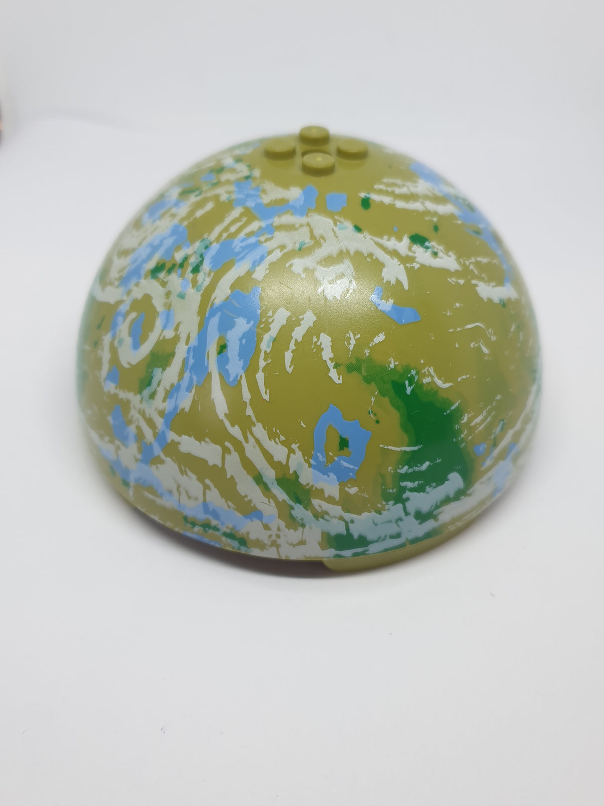 11x11 Hemisphere Cylinder Oben, Noppen oben bedruckt mit Endor Blue / Green / Olive / White Planet Pattern (9679) olivgrün olive green