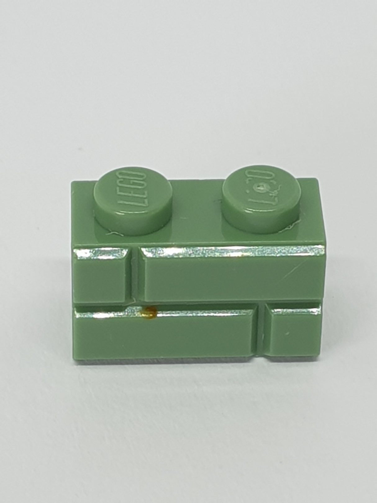 1x2 Mauerstein mit Profil sandgrün