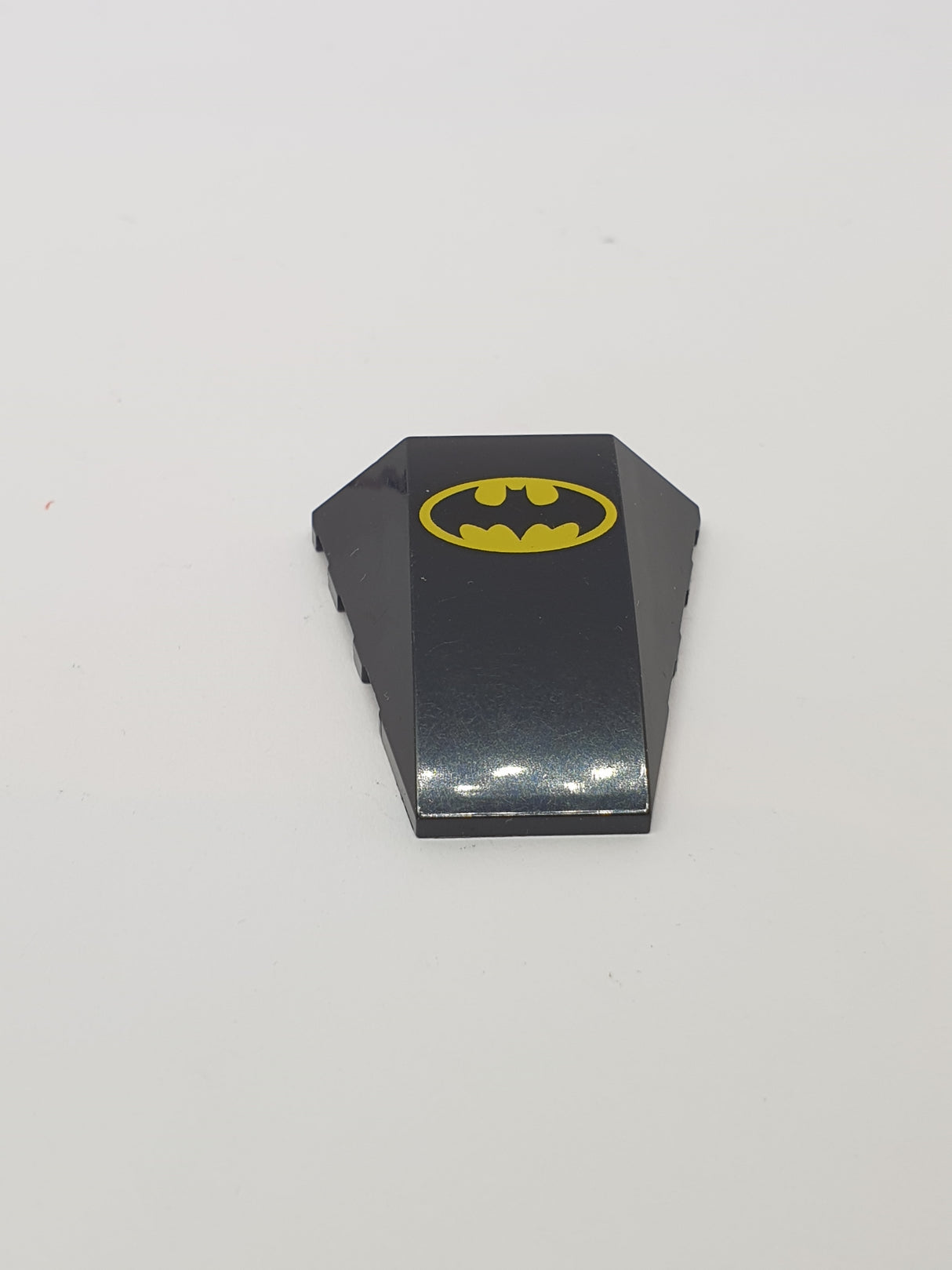 4x4 Keilstein ohne Noppen auf Oberseite bedruckt mit Batman Logo Pattern (Sticker) - Set 7780 schwarz black