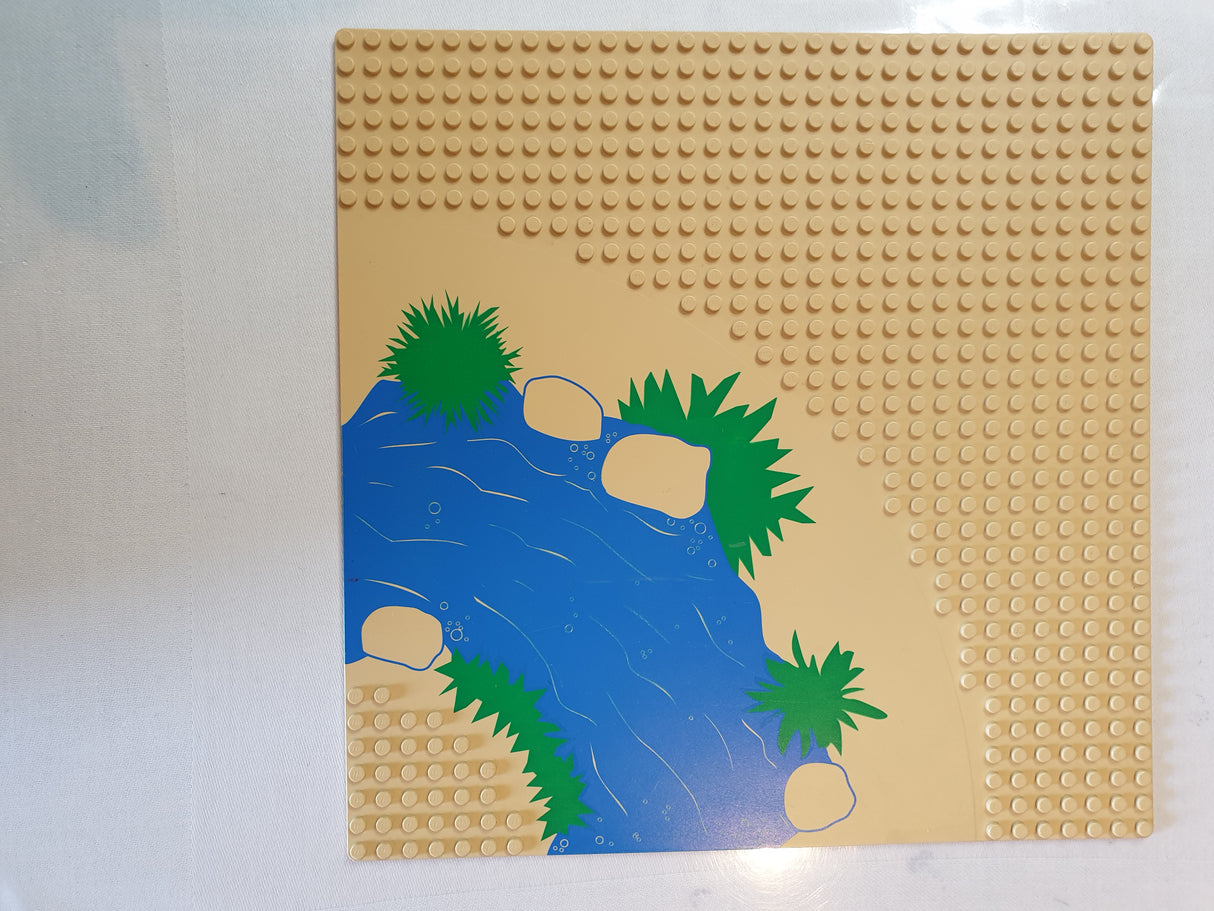 32x32 Grundplatte mit Bachlauf Aufdruck beige tan