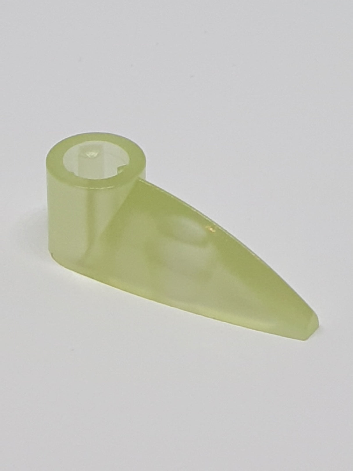 1x3 Bionicle Keil Zahn mit Achsenloch glow in the dark trans