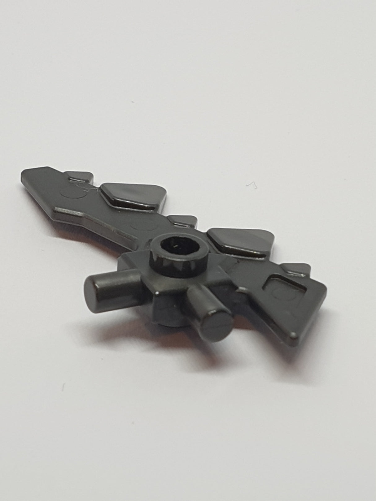 Waffe Klinge Schwert mit 5 Zacken und 2 Stangen titan pearl dark gray