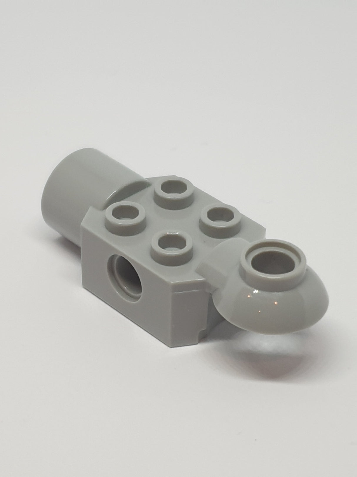 2x2 Technik Stein modifiziert mit Pinloch, Drehgelenkkugel halb (horizontale Oberseite), Drehgelenkpfanne neuhellgrau light bluish gray