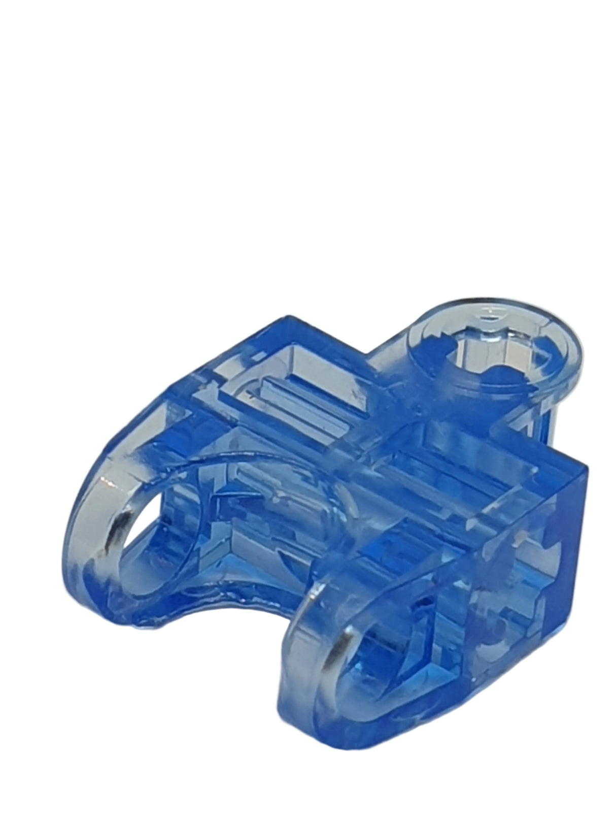 2x3 Technik Kugelgelenk mit Verbinder Open Sides, Angled Forks with Closed Axle Holes transparent mittelblau trans-medium blue