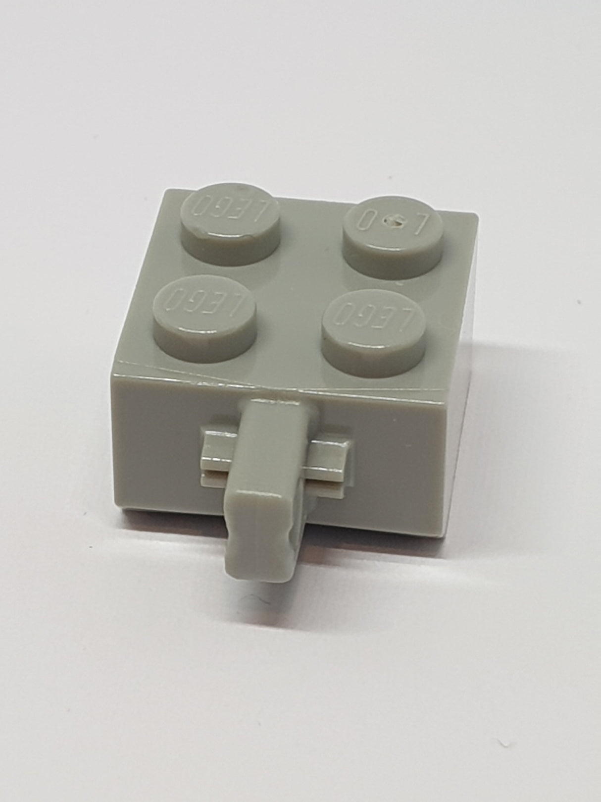 2x2 Scharnierstein mit 1 Fingern Kreuzloch ohne Achsloch althellgrau light gray