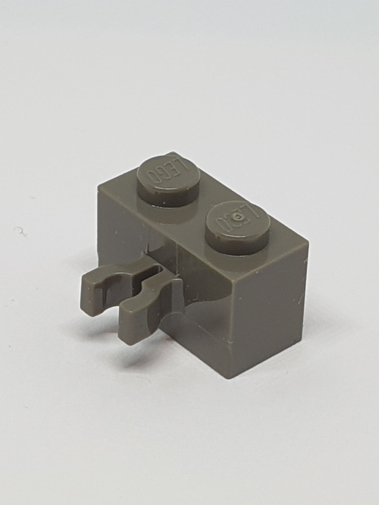 1x2 modifizierter Stein mit Clip zweigeteilt vertikal altdunkelgrau dark gray dark gray