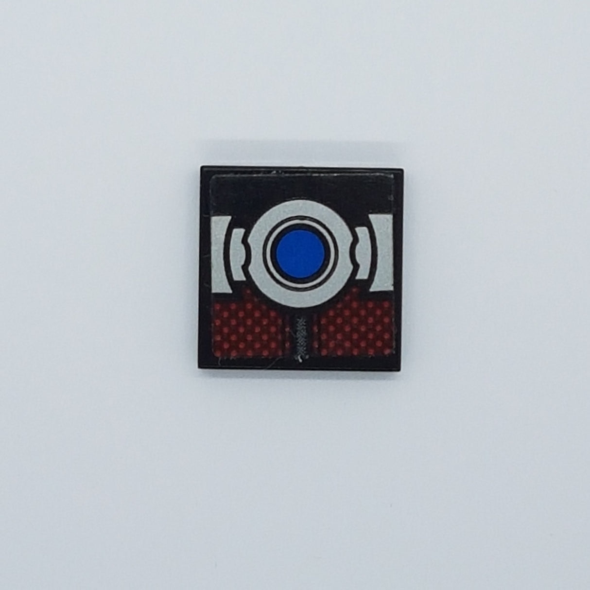 2x2 Fliese bedruckt with Groove with Dark Red Body Armor Panels and Silver Belt with Blue Button Pattern (Sticker) - Set 76051 schwarz black