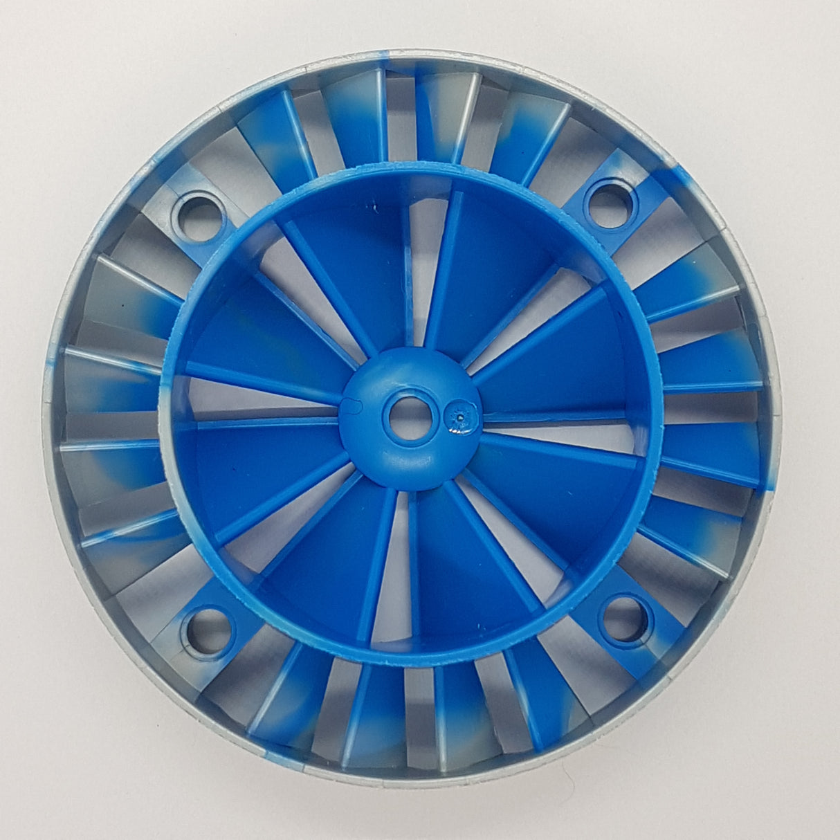 Turbine Motor, sehr groß, marmoriert blau, pearl light gray