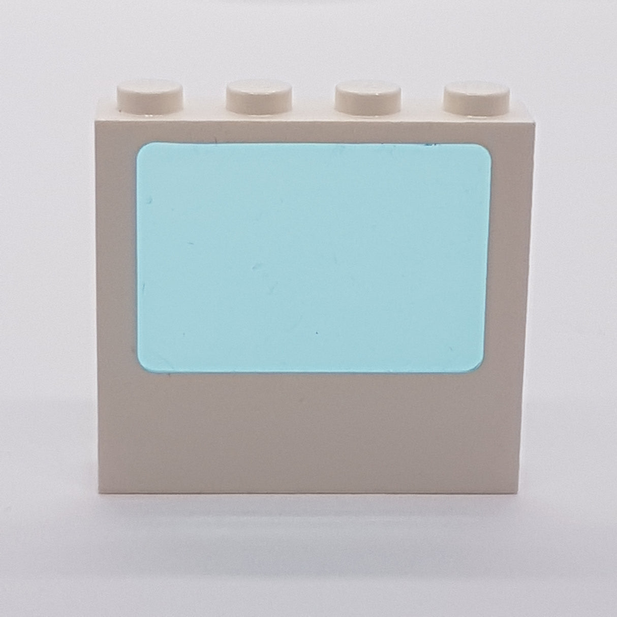 1x4x3 Fensterrahmen Paneel mit fixiertem Glas hellblau, weiß white