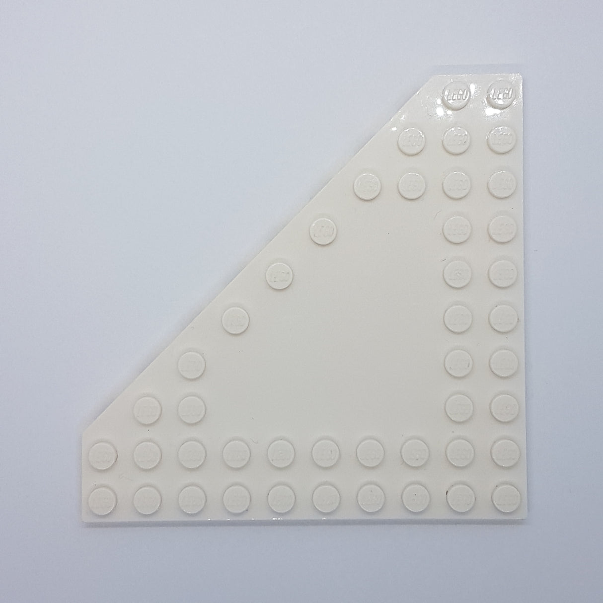 10x10 Dreieckplatte ohne Noppen in der Mitte weiß white