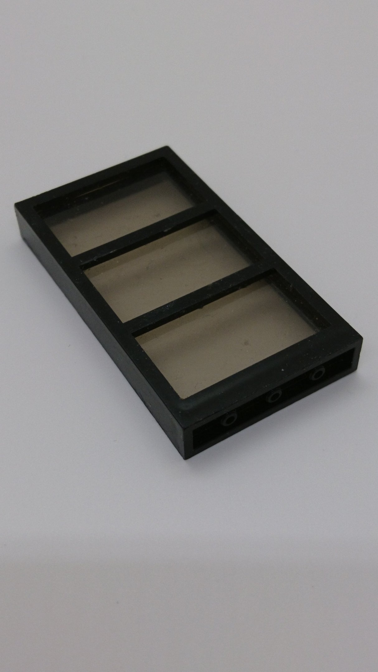 1x4x6 Fenster mit Scheibe fest transparent-schwarz black und Rahmen 3 Streben schwarz black