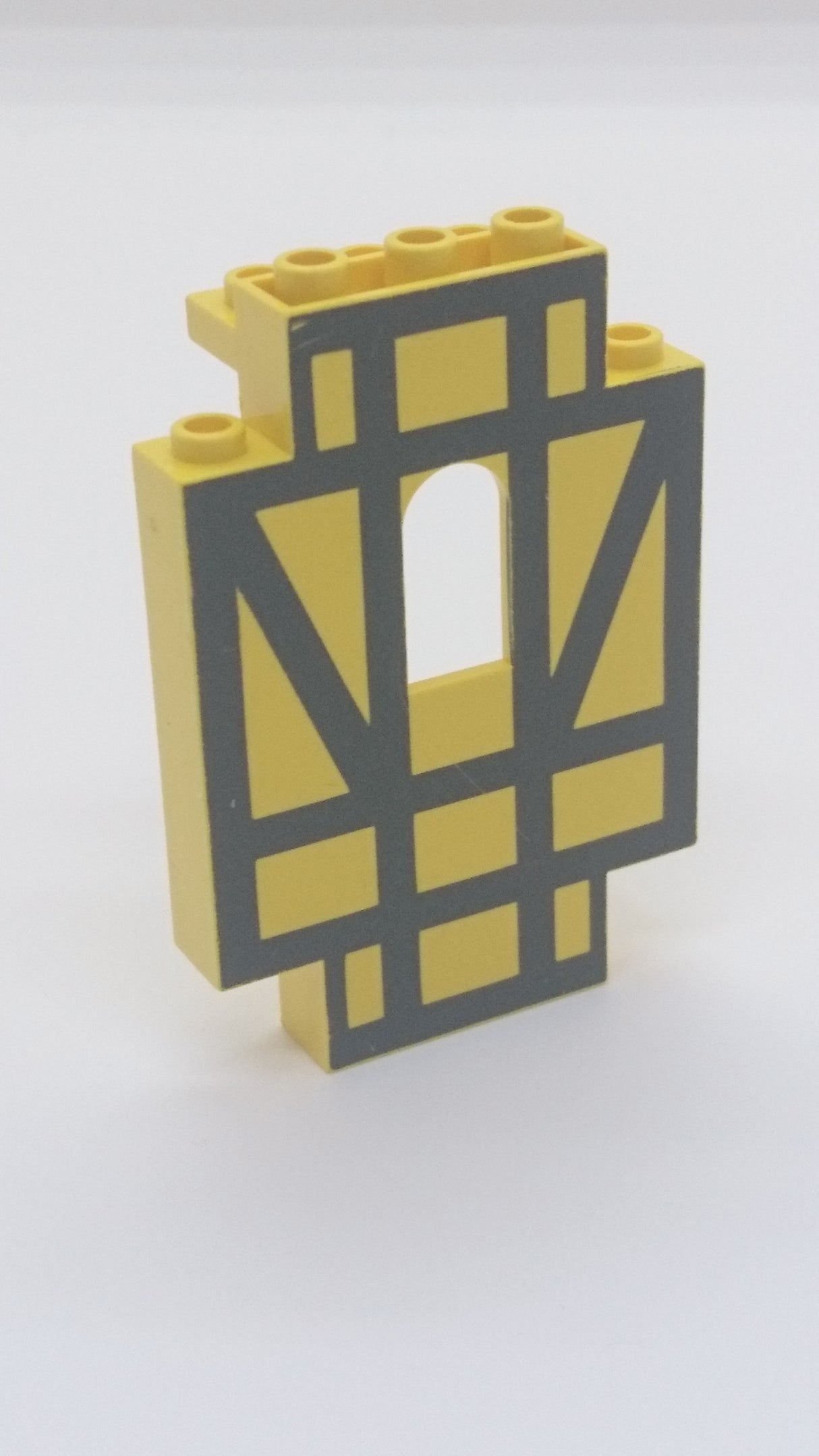 2x5x6 Burgelement Mauerteil mit Fenster bedruckt aus Set 10039 6074 6086 gelb