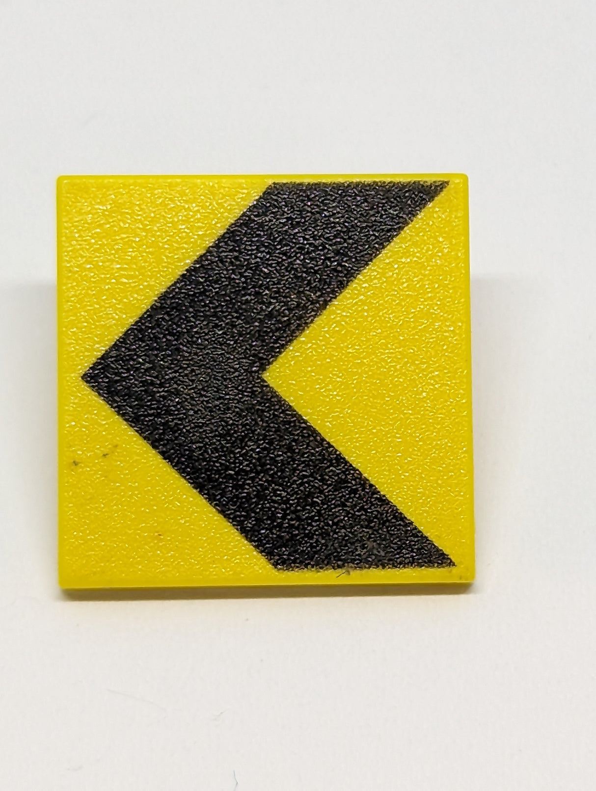 Minifigur Schild Strassenschild bedruckt viereckig mit Clip with Black Chevron Pattern (Printed) gelb Yellow