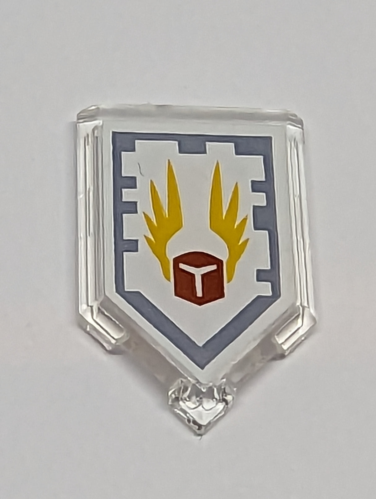 2x3 Fliese modifiziert Pentagon Fünfeck bedruckt with Nexo Power Shield Pattern - Take Off transparent weiß trans clear