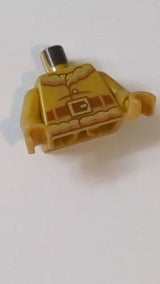 NEU Weihnachtsmannjacke mit gold- und kupferfarbenem Pelzkragen und -bund, rotbraunen Falten und Gürtel mit Schnallenmuster „BAM“ / Perlgoldene Ärmel / Perlgoldene Hände pearlgold